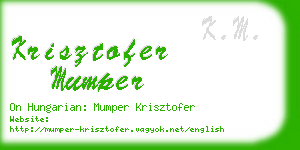 krisztofer mumper business card